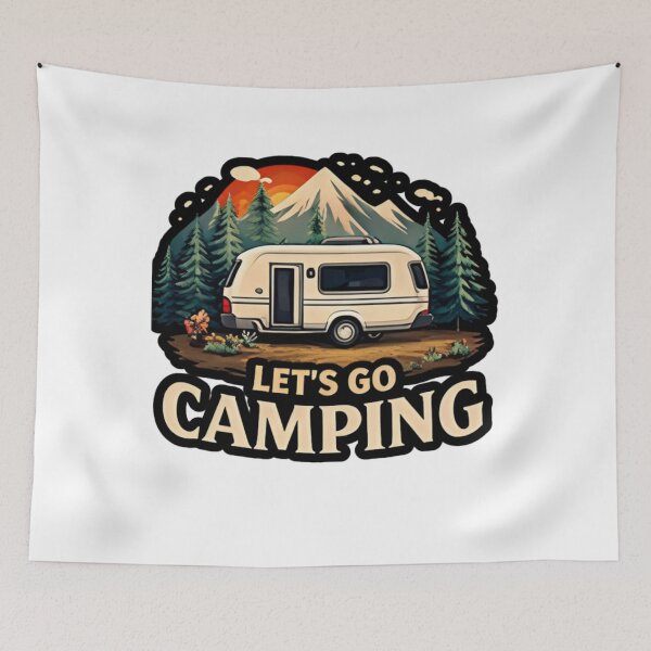 Item preview, Let’s Go Camping – Camper Van Adventure Design designed and sold by Ladys-Gents.
