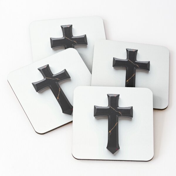 Item preview, Obsidian Glass Christian Cross designed and sold by Devotica.