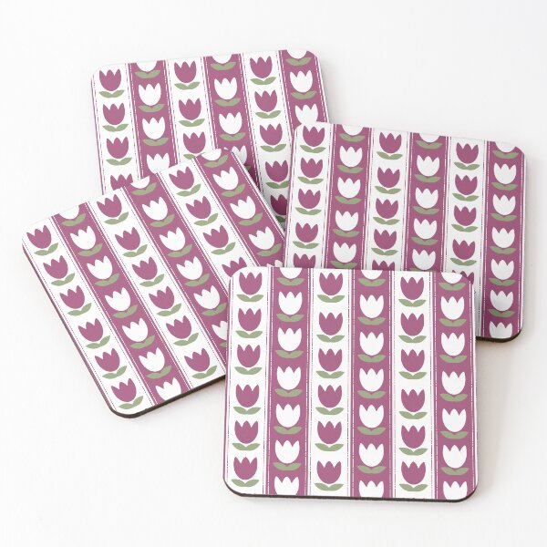 Item preview, Hand-Drawn Striped Tulip Pattern B | Minimal Floral Seamless Design designed and sold by The Colorful Corner.