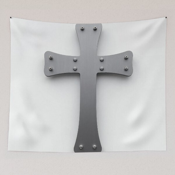 Item preview, Brushed Steel Plate Cross designed and sold by Devotica.