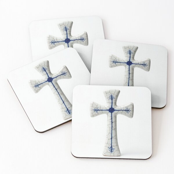 Item preview, Cracked Porcelain Christian Cross designed and sold by Devotica.