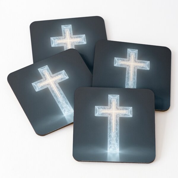 Item preview, Luminous Ice Glass Christian Cross designed and sold by Devotica.