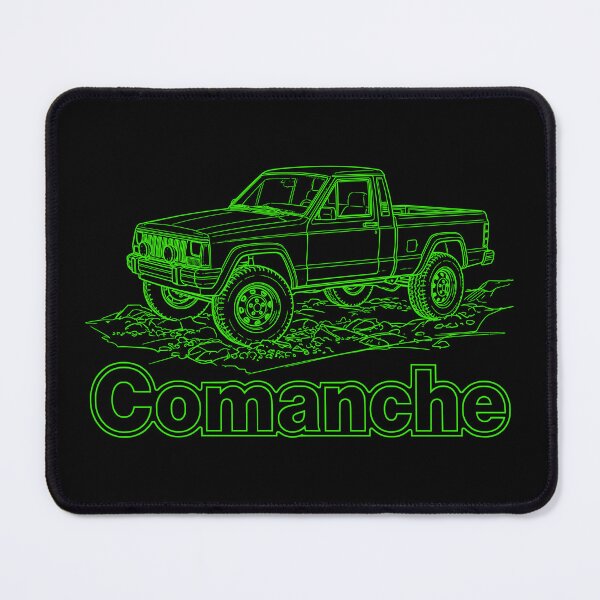Item preview, Comanche MJ Pickup Offroad 4x4 Lifted Truck White Line Art Green designed and sold by Off-Road-Zone.