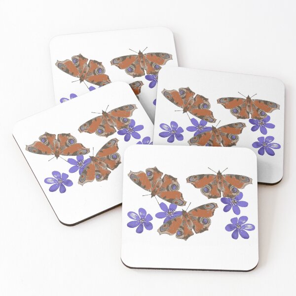 Item preview, Peacock butterfly, butterflies, liverwort, retro design, garden, in love, spring designed and sold by Luzi Illustrella.