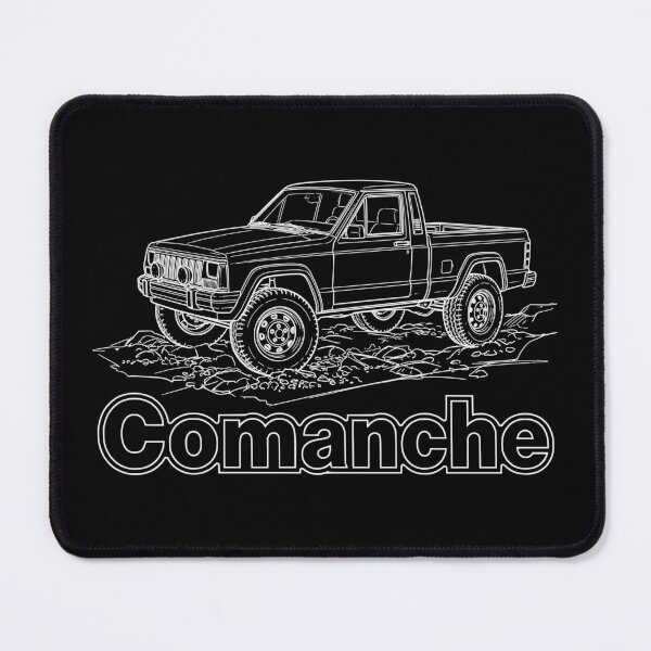 Item preview, Comanche MJ Pickup Offroad 4x4 Lifted Truck White Line Art White designed and sold by Off-Road-Zone.