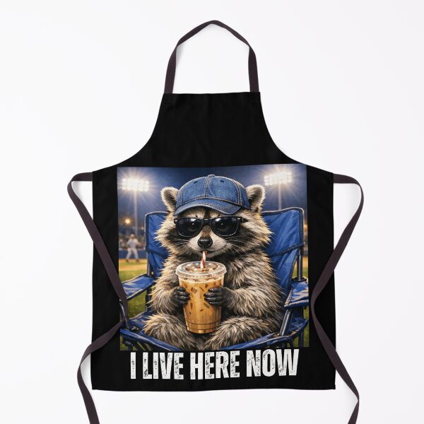 Item preview, Funny Raccoon Baseball Iced Coffee Lover I Live Here Now designed and sold by Ali-printshop.