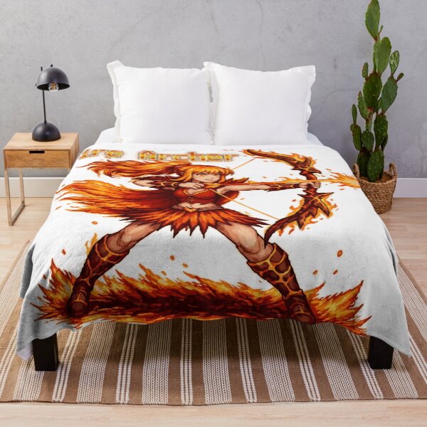 Item preview, Fire Archer Pixel Art RPG Fantasy Flame Bow Girl Gaming Anime Design designed and sold by AmazingEG.