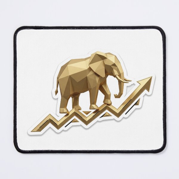Item preview, Golden Elephant Bull Market - Luxury Investor Sticker designed and sold by Elefa30.