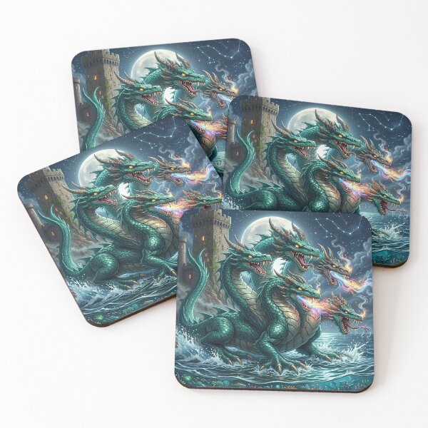 Item preview, Sea Hydra - Mythical Five Headed Serpent Fantasy Art designed and sold by Lucid Dream Pixel.