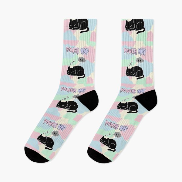 Item preview, Power Nap Black Cat Funny Sleeping Cat Kawaii Cartoon designed and sold by Taridesign.