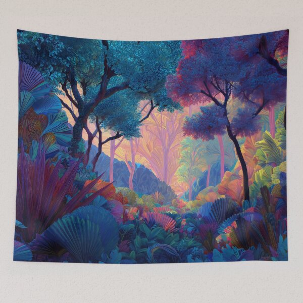 Item preview, Colorful Dreamlike Forest Landscape designed and sold by LuminousFoundry.