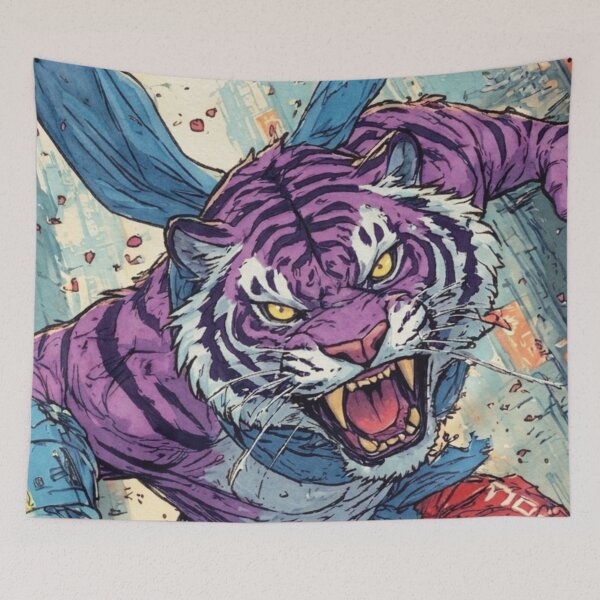 Item preview, Tiger Fury, Neon Flurry (V4) designed and sold by SabaMirzique.