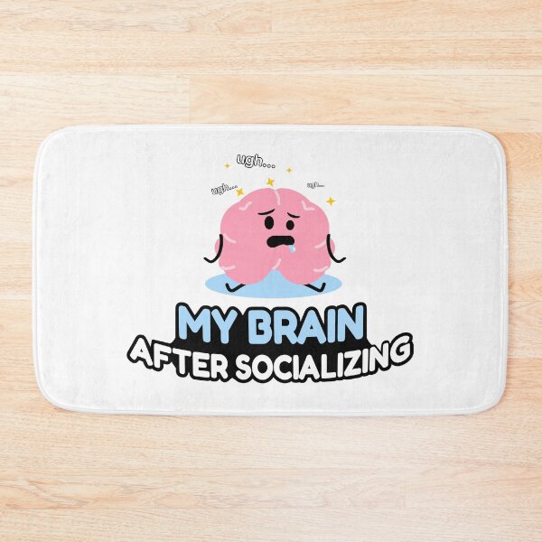 Item preview, My Brain after Socializing- funny cute brain art designed and sold by MYTHIC element.