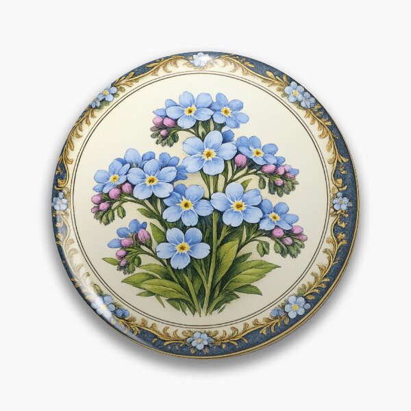Item preview, Forget-Me-Not Promise – Gentle Memory Botanical Circle Design designed and sold by TheJoyfulPen.