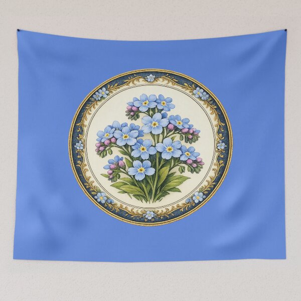 Item preview, Forget-Me-Not Promise – Gentle Memory Botanical Circle Design designed and sold by TheJoyfulPen.