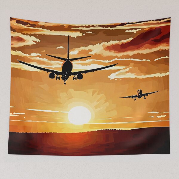 Artikelvorschau, Flugzeuge bei Sonnenaufgang entworfen und verkauft von tomorrowsart.