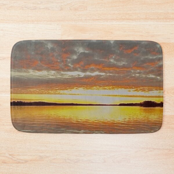 Item preview, Golden Water Sunset – Dramatic Sky Reflections Over Calm Lake designed and sold by aadventures.