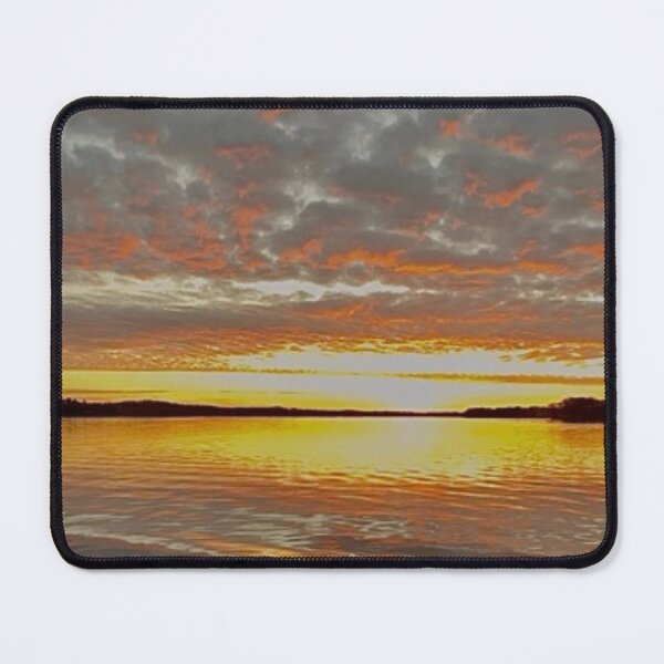 Item preview, Golden Water Sunset – Dramatic Sky Reflections Over Calm Lake designed and sold by aadventures.