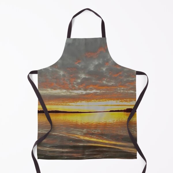 Item preview, Golden Water Sunset – Dramatic Sky Reflections Over Calm Lake designed and sold by aadventures.