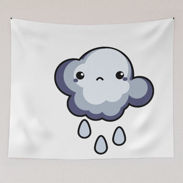 Item preview, Sad Rain Cloud Sticker | Cute Kawaii Crying Cloud designed and sold by randomblink.