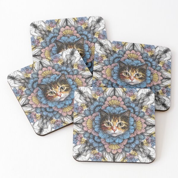 Item preview, Floral Mandala Art cat – Intricate Flower Mandala Design designed and sold by Anime9122.