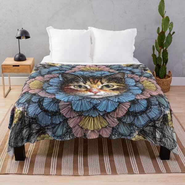 Item preview, Floral Mandala Art cat – Intricate Flower Mandala Design designed and sold by Anime9122.