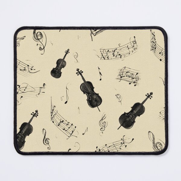 Item preview, Violin Pattern Beige Black | Classical Music Notes Illustration designed and sold by LAtelierNoir.