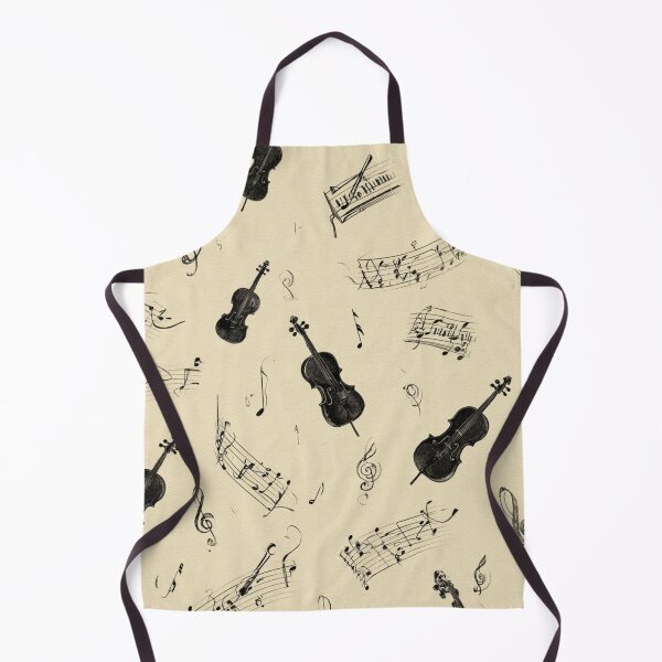 Item preview, Violin Pattern Beige Black | Classical Music Notes Illustration designed and sold by LAtelierNoir.
