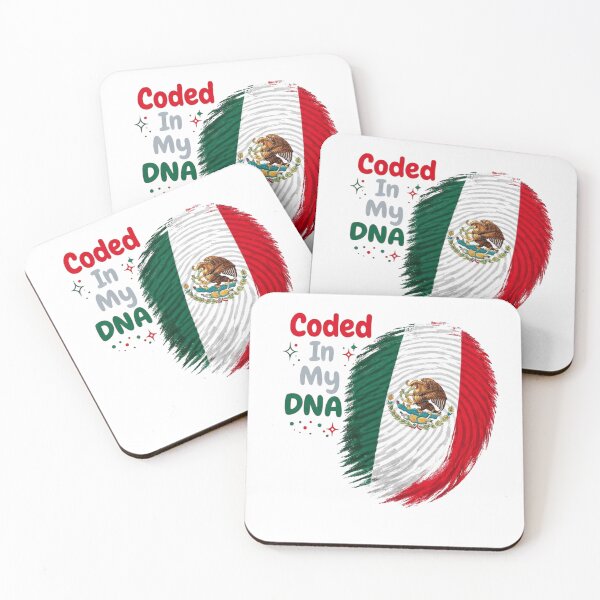 Item preview, Coded In My DNA Mexico Fingerprint – Mexican Pride Flag Design designed and sold by Moccroad.