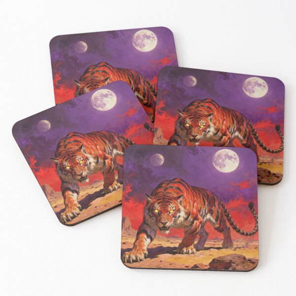 Item preview, Tiger Under Twin Moons designed and sold by HabitableMoons.