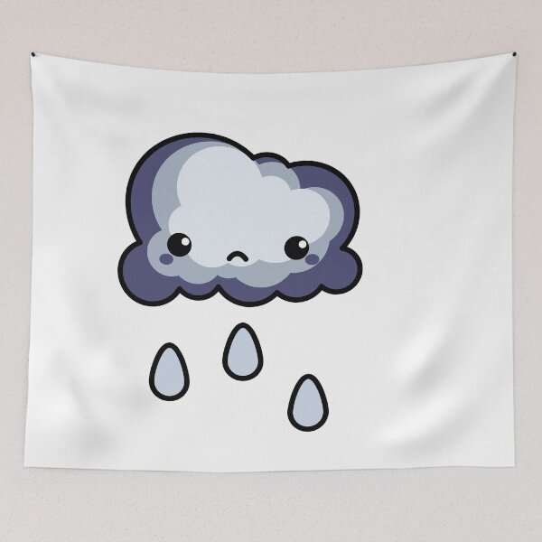 Item preview, Cute Sad Rain Cloud Sticker | Kawaii Crying Cloud Aesthetic designed and sold by randomblink.