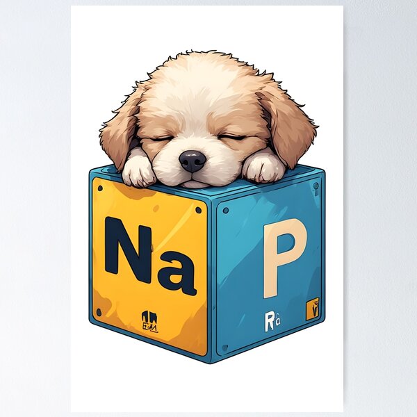 Item preview, Nap Chemistry Pun Golden Retriever – Periodic Table Science Humor designed and sold by owi-art.