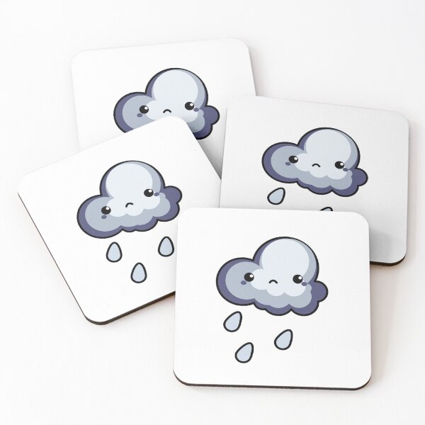 Item preview, Cute Rainy Cloud Sticker | Kawaii Storm Cloud with Raindrops designed and sold by randomblink.