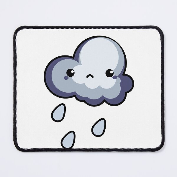 Item preview, Cute Rainy Cloud Sticker | Kawaii Storm Cloud with Raindrops designed and sold by randomblink.