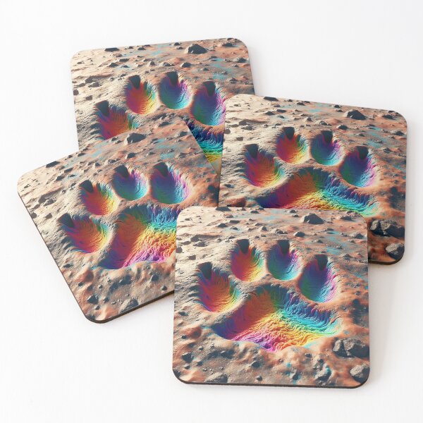 Item preview, Rainbow Tiger Paw Print in Alien Planet Mud designed and sold by nikkolaus.