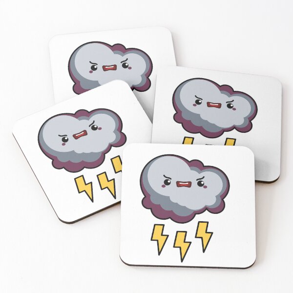 Item preview, Angry Storm Cloud Sticker | Kawaii Lightning Cloud Cute Weather designed and sold by randomblink.