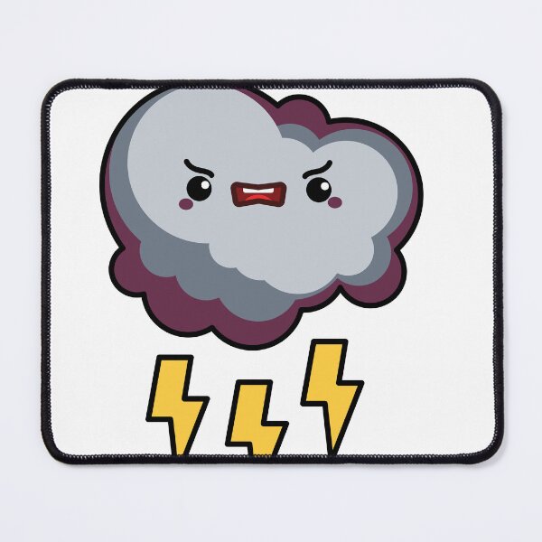 Item preview, Angry Storm Cloud Sticker | Kawaii Lightning Cloud Cute Weather designed and sold by randomblink.