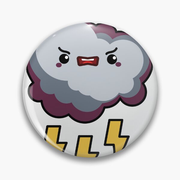 Item preview, Angry Storm Cloud Sticker | Kawaii Lightning Cloud Cute Weather designed and sold by randomblink.