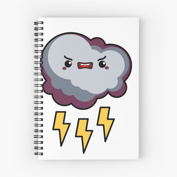 Item preview, Angry Storm Cloud Sticker | Kawaii Lightning Cloud Cute Weather designed and sold by randomblink.