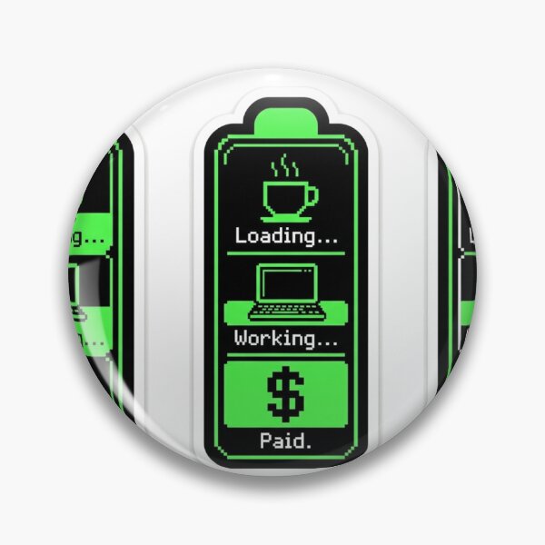 Item preview, Freelancer Life Cycle - Coffee Work Paid Battery Sticker designed and sold by Elefa30.
