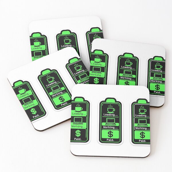 Item preview, Freelancer Life Cycle - Coffee Work Paid Battery Sticker designed and sold by Elefa30.