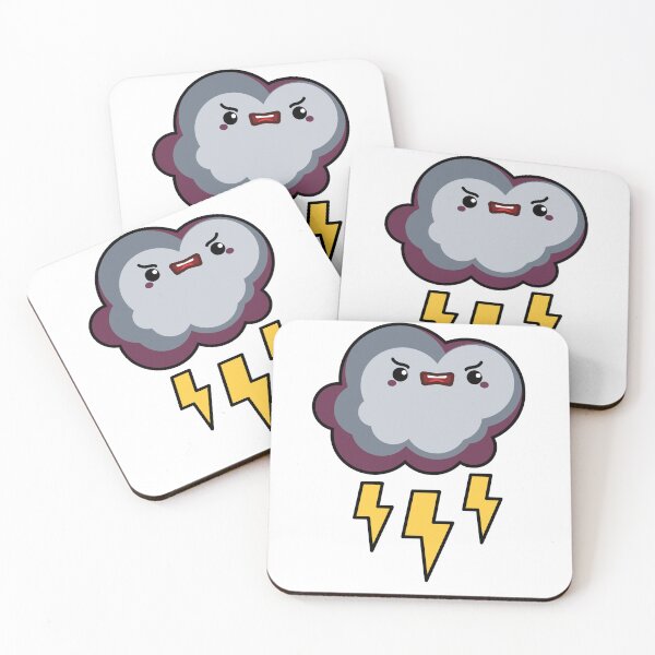 Item preview, Angry Lightning Cloud Sticker | Cute Kawaii Thunderstorm Cloud designed and sold by randomblink.