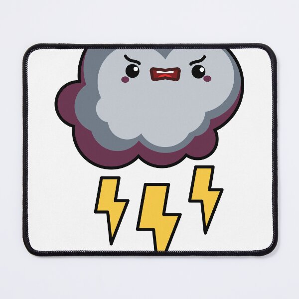 Item preview, Angry Lightning Cloud Sticker | Cute Kawaii Thunderstorm Cloud designed and sold by randomblink.