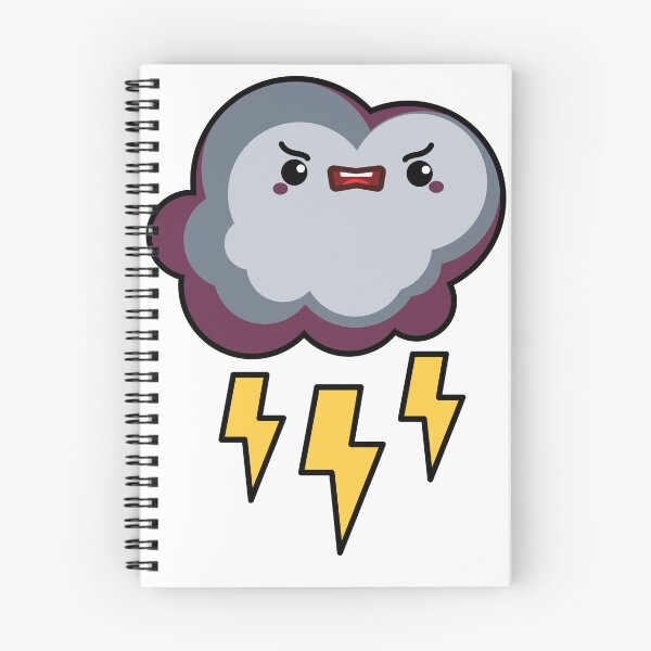 Item preview, Angry Lightning Cloud Sticker | Cute Kawaii Thunderstorm Cloud designed and sold by randomblink.