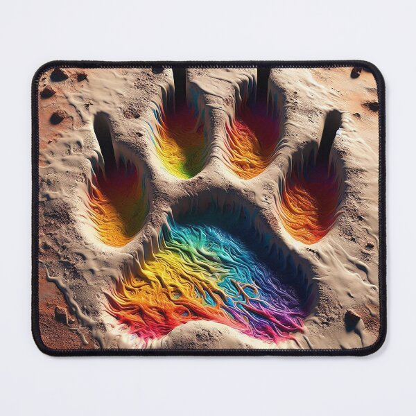 Item preview, Rainbow Tiger Paw Print in Mud designed and sold by nikkolaus.