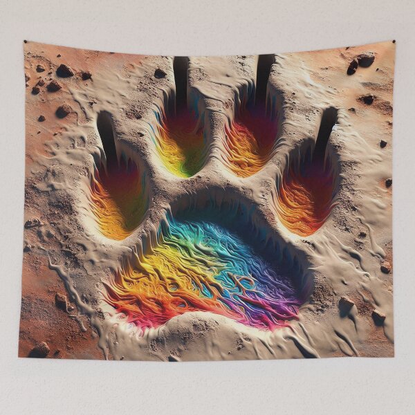 Item preview, Rainbow Tiger Paw Print in Mud designed and sold by nikkolaus.