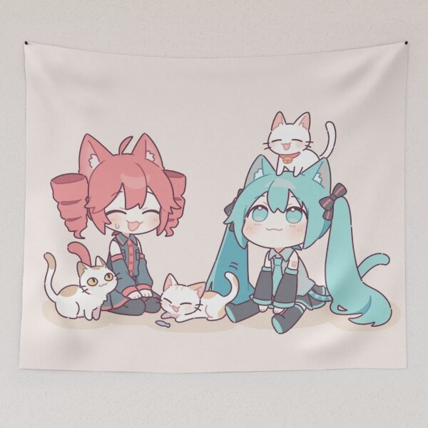 Item preview, Miku and Teto chibi Neko Kawaii  designed and sold by loveiscosmic.