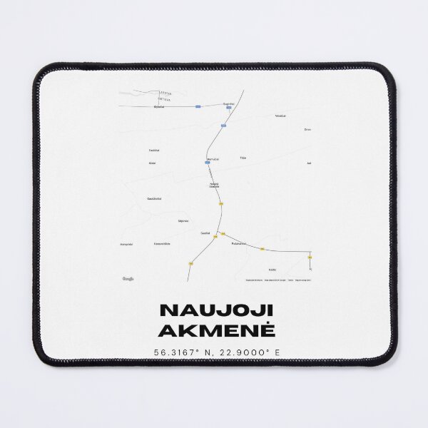 Item preview, Naujoji Akmenė Lithuania Minimalist Map Print | Contemporary City Art designed and sold by RM-Journey.