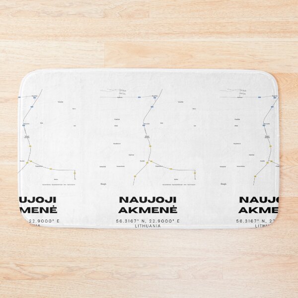 Item preview, Naujoji Akmenė Lithuania Minimalist Map Print | Contemporary City Art designed and sold by RM-Journey.