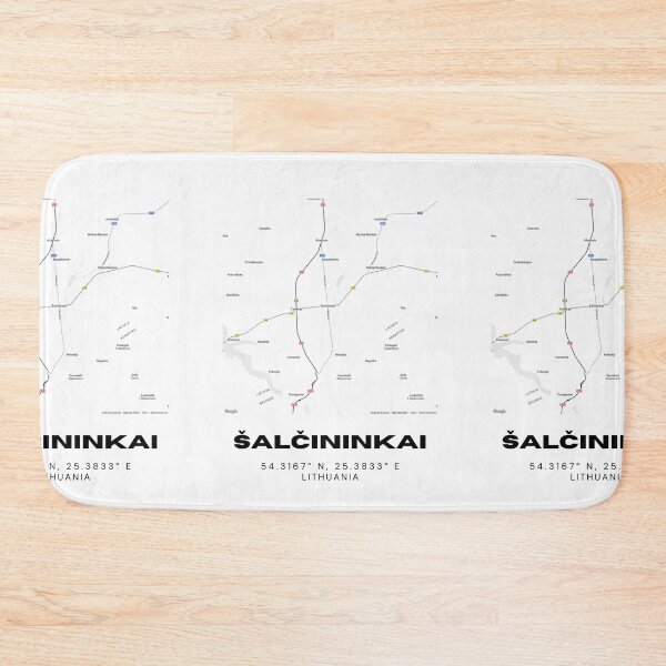 Item preview, Šalčininkai Lithuania Minimalist Map Poster | Clean City Map Design designed and sold by RM-Journey.